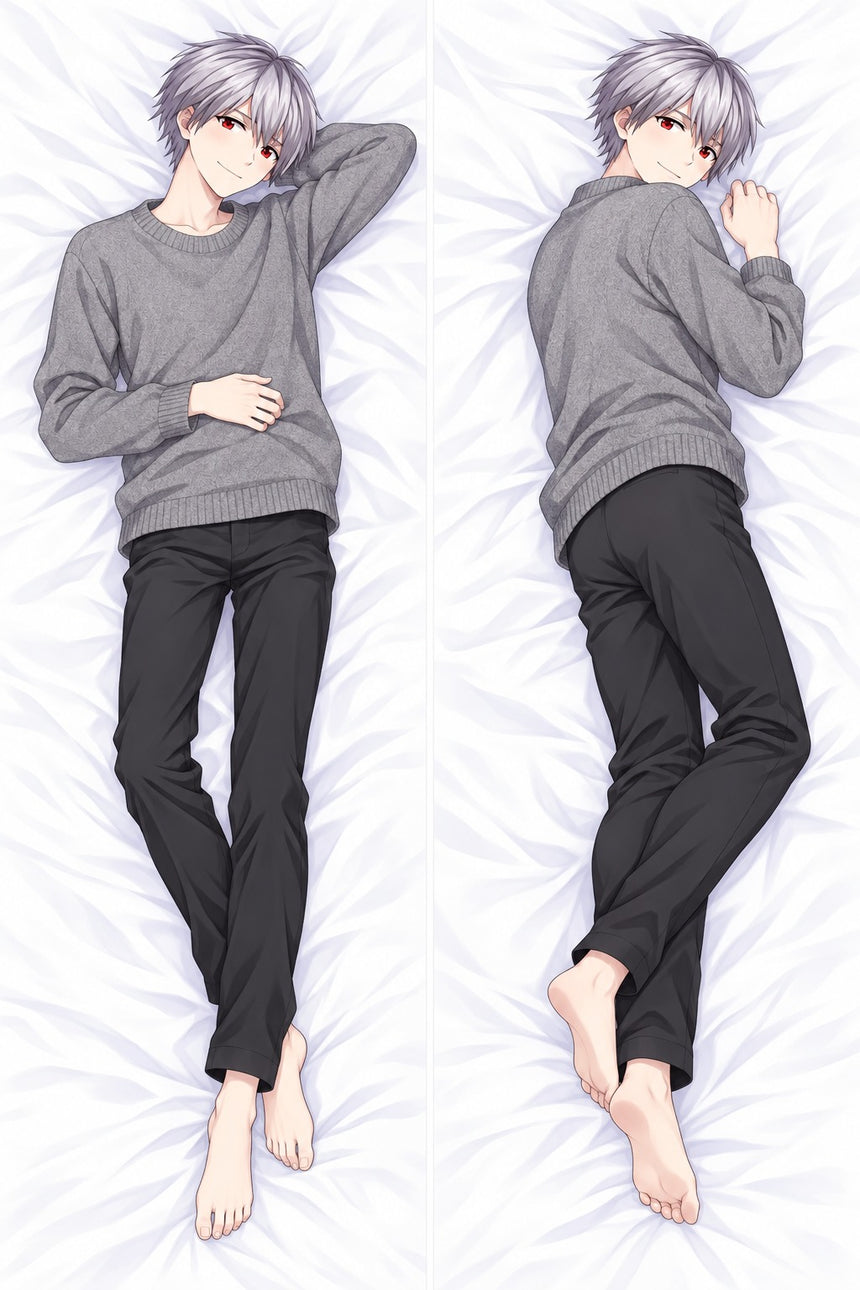 Kaworu Nagisa Grey Knit Sweater Body Pillow
