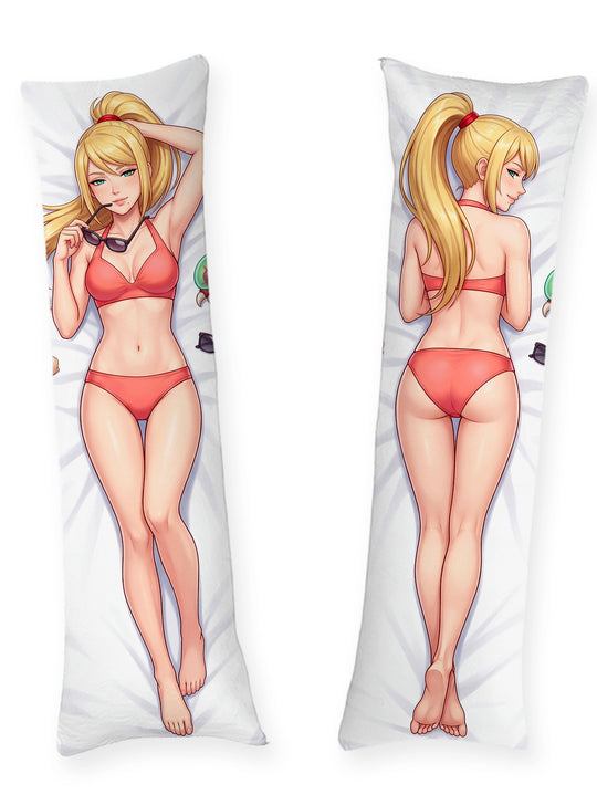 Samus Aran Koraalrode Bikini Pin Up Dakimakura
