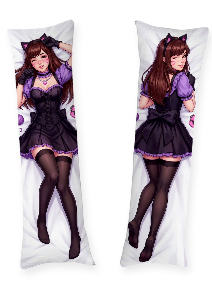 D.Va Black Cat Skin Pin Up Dakimakura