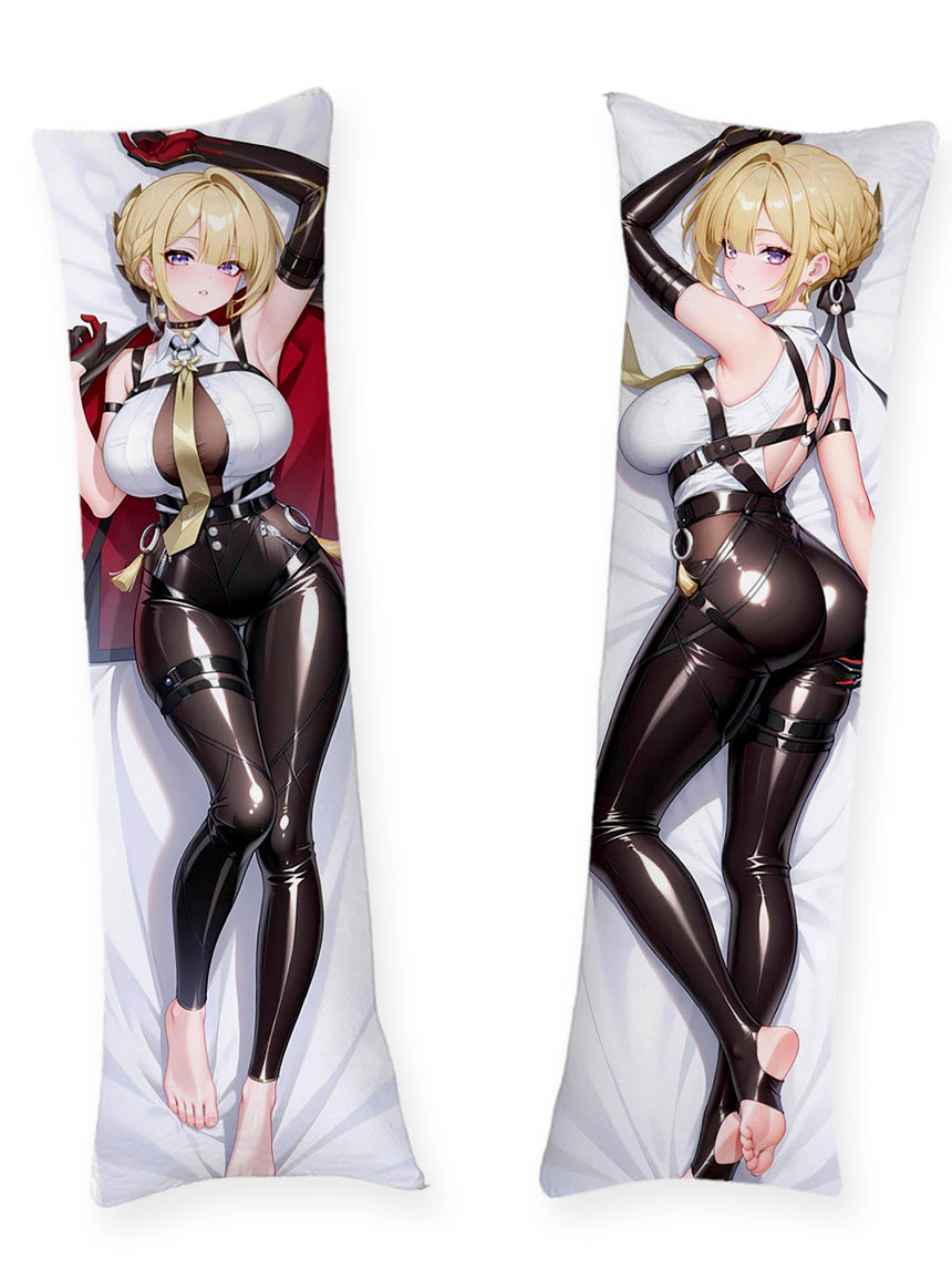 Evelyn Zwart Latex en Rode Cape Dakimakura
