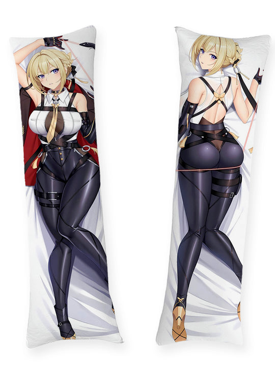 Evelyn Zwart Latex met Zweep Dakimakura