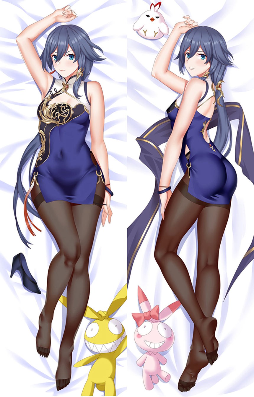 Fu Hua Marineblauwe Qipao Dakimakura