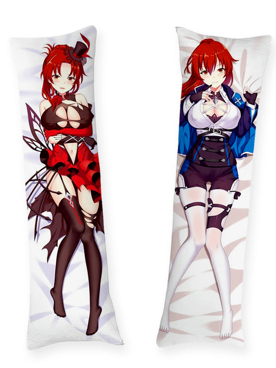 Himeko Murata Karmozijnrode Jurk en Blauwe Jas Dakimakura