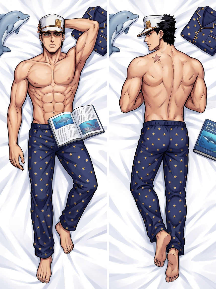 Jotaro Kujo Ontbloot Bovenlijf Sterren Pyjamabroek Dakimakura