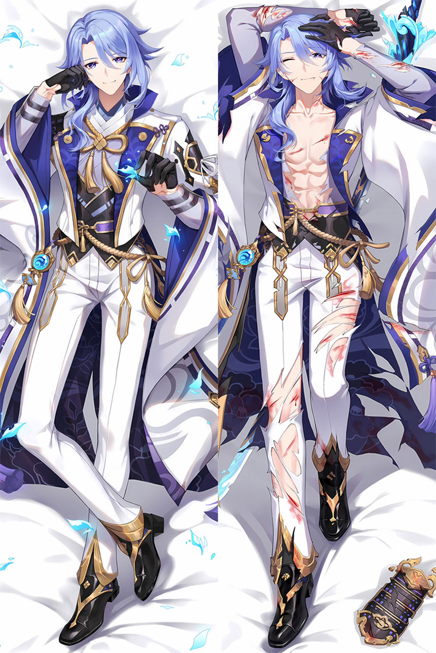 Kamisato Ayato Getekend door de Strijd Dakimakura