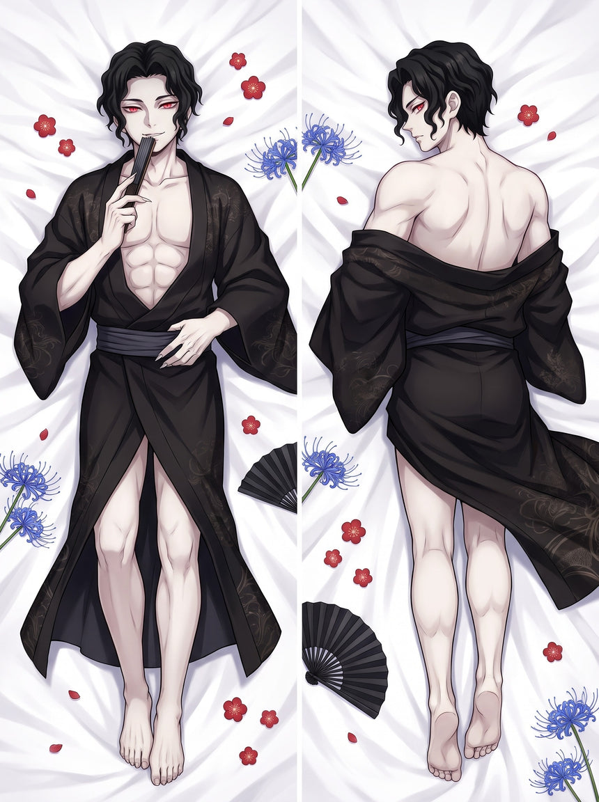 Muzan Losse Zwarte Kimono Dakimakura