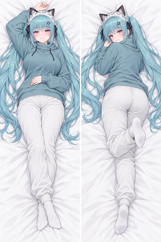 Privaty Teal Hoodie Body Pillow