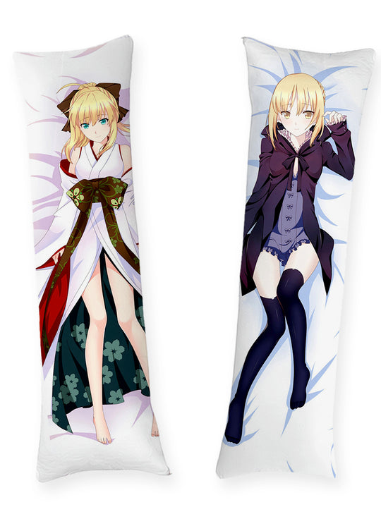Saber Witte Kimono en Zwarte Jas Dakimakura
