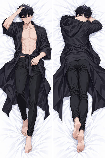 Sung Jinwoo Zwarte Zijden Badjas Dakimakura